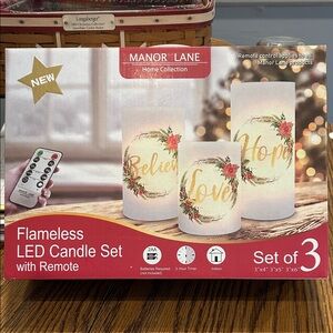 Flameless LED Candle Set with Remote - White